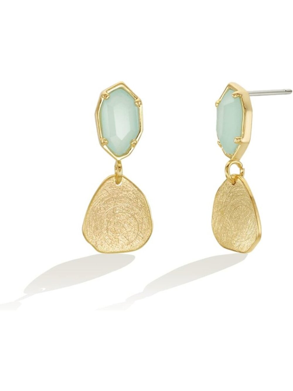 OZEL 14K Gold Plated Crystal Dangle Earrings for Women Lightweight Daily Fashion